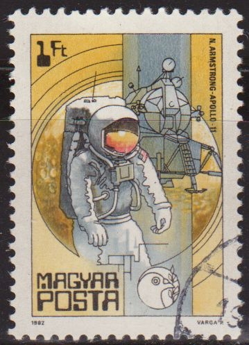 Hungria 1982 Scott 2744 Sello * Aniv. Viajes Espaciales Apolo 11 Neil Armstrong Hongrie Magyar Posta Ungarn Hungary Ungheria Hongarije 